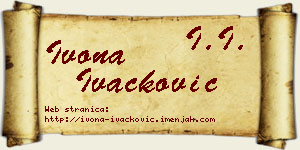 Ivona Ivačković vizit kartica